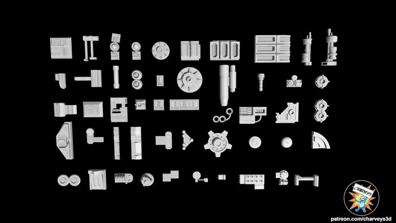 Set of 50 Greeblies 2 for Model or Action Figure Dioramas and Displays