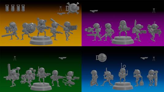 SERVOCORE ALL FACTIONS - ASSISTANT DROID SQUAD -MONOPOSE- 28mm