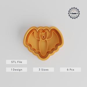Bat Shape Cutter & Stamp Set, Cookies & Fondant, Spooky Animal Design, 6-Piece Bundle with S/M/L Sizes PRODUCT_3404