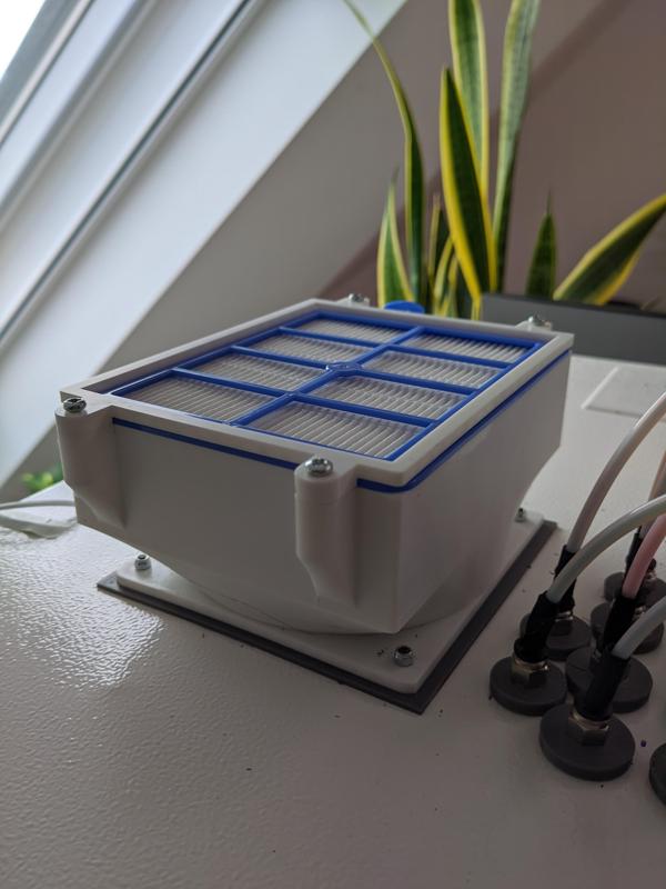 HEPA Filter H12/H13 (FC8038/01, 150x120x25mm) + Activated Carbon Filter Housing for 120mm Fan