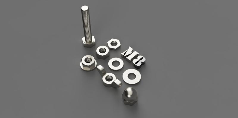 M8 HEX bolts, nuts and washers