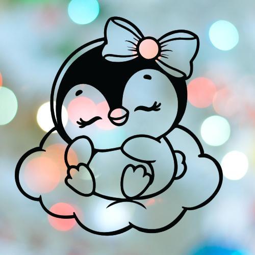 Penguin Girl Sleeping On Cloud Cookie Cutter