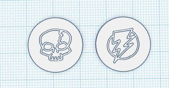 Skull and Lightning bolt coin