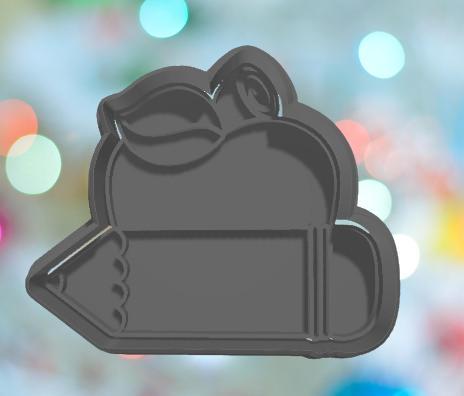School Apple And Pencil Plaque Cookie Cutter