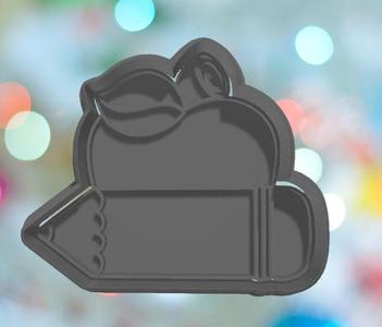 School Apple And Pencil Plaque Cookie Cutter