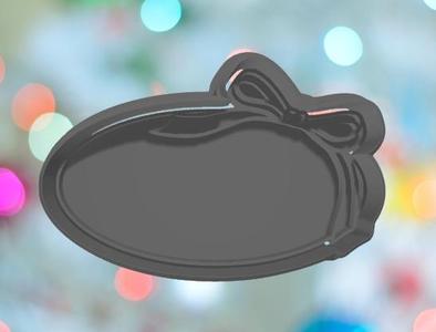 Oval Plaque With Ribbon Cookie Cutter