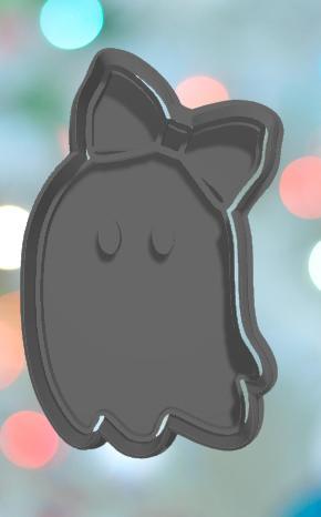 HAlloween Girly Ghost With Bow Cookie Cutter