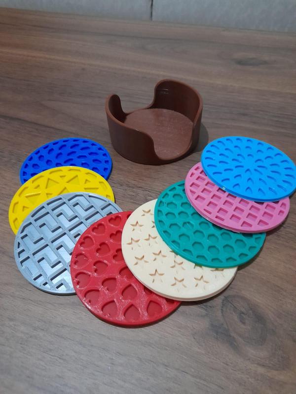 Geometric Coasters And Holder