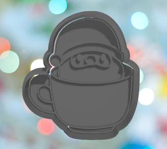 Christmas Santa In Mug Cookie Cutter