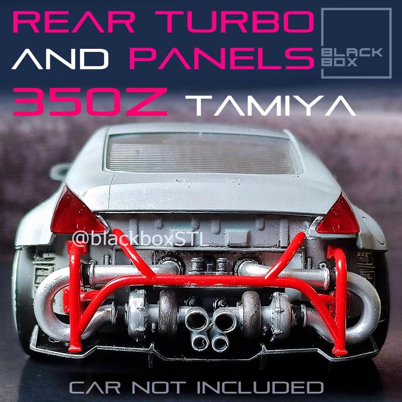 Rear Mounted Turbos with rear panels For 350Z Tamiya 1/24 MODELKIT