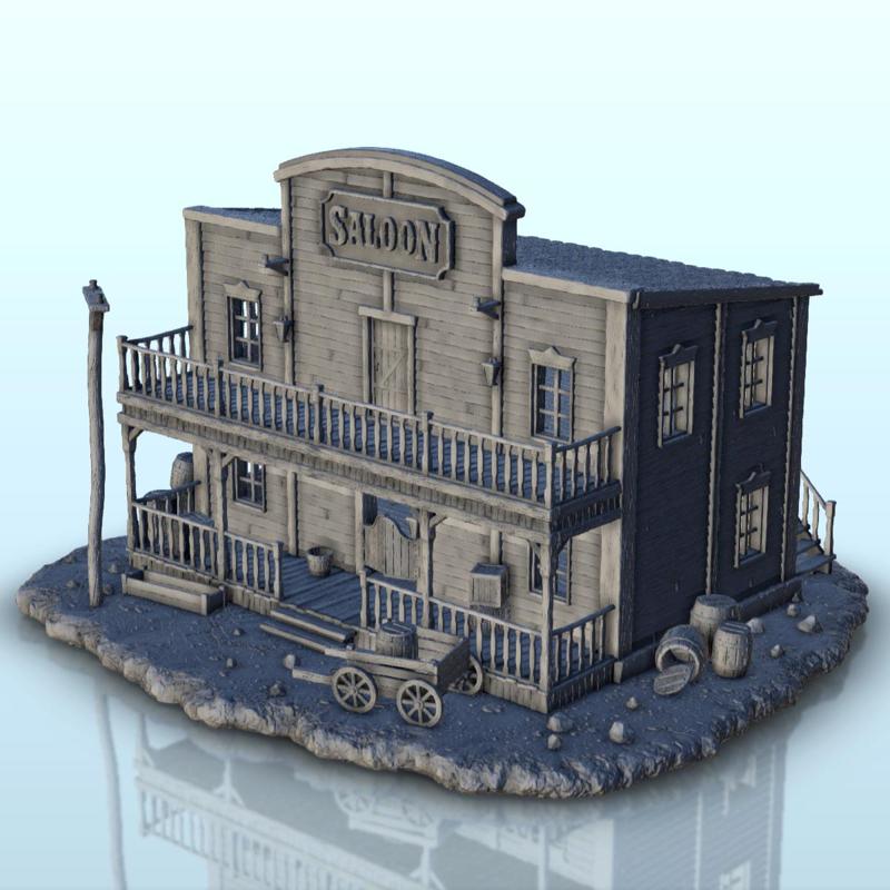 Saloon with two floors and double terraces (18) - Six Gun Sound Desperado Old Chronicles Gunfight Gutshot Blackwater Gulch