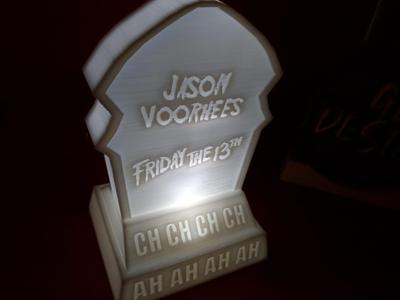 Jason Voorhees Friday The 13TH Halloween Gravestone Light