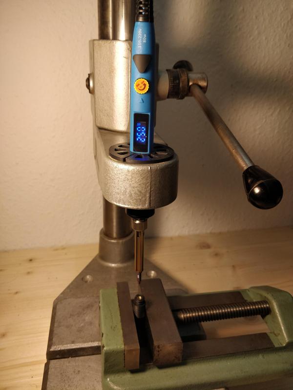 soldering iron drill press adapter
