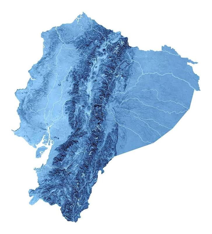 Topographical Map of Ecuador