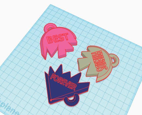 Three Piece Friendship Heart with Wording