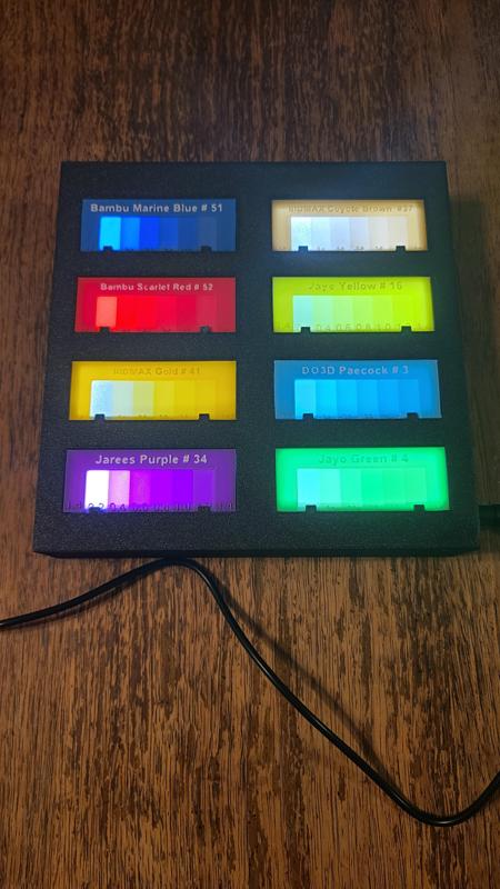 Translucent color test strip and Lightbox box