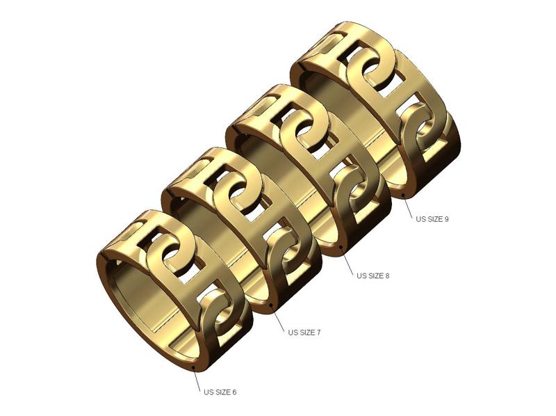 D link chain 8mm band US sizes 6to9 3D print model