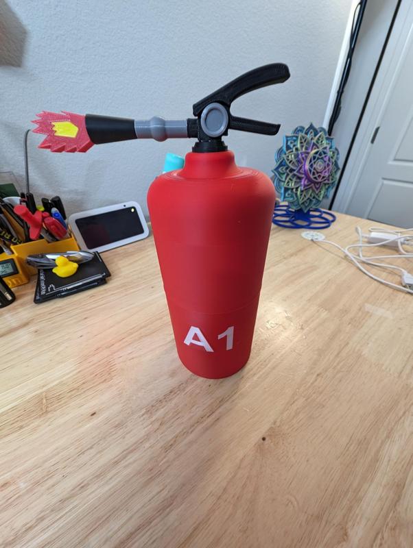 A1 Fire Extinguisher with Flames