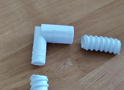 ø 18mm Spiral exhaust pipe 90° L-connection corrugated  -Raccordo 90° L  per tubo corrugato spirale scarico condensa 