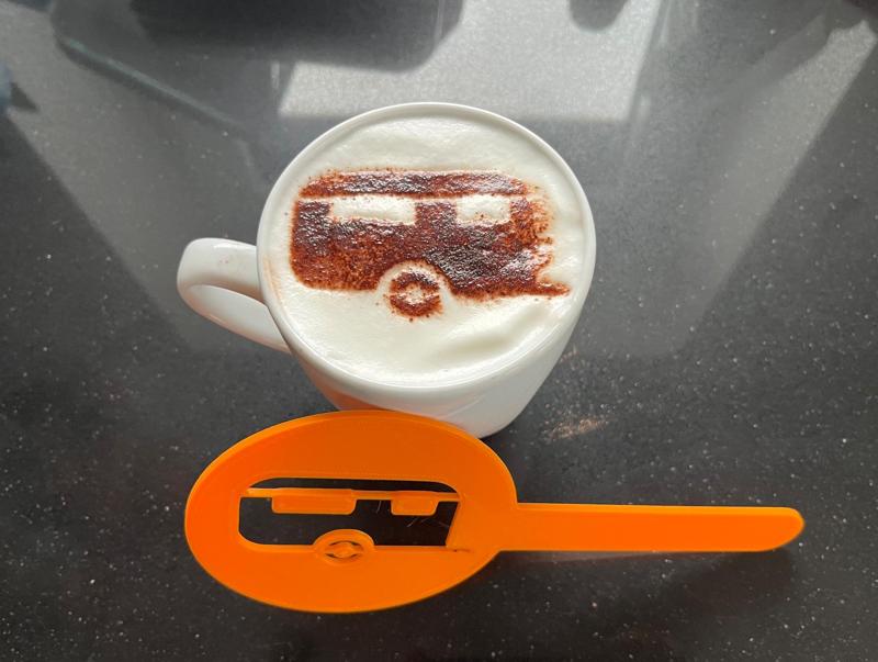 Cappuccino Latte Art caravan Wohnwagen