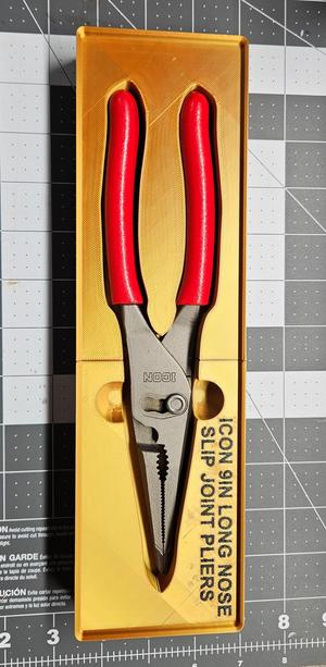 Icon 9 Inch Long Nose Slip Joint Pliers Gridfinity
