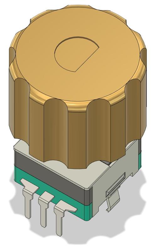 EC11 rotary knob with vertical patterns (height easily adjustable)