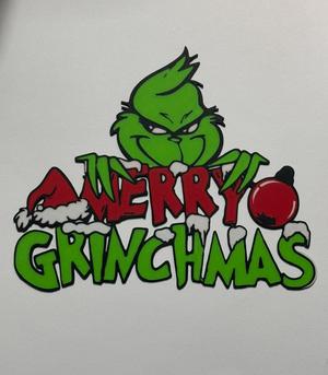 Wall art Grinch- Merry Christmas with 4 colors