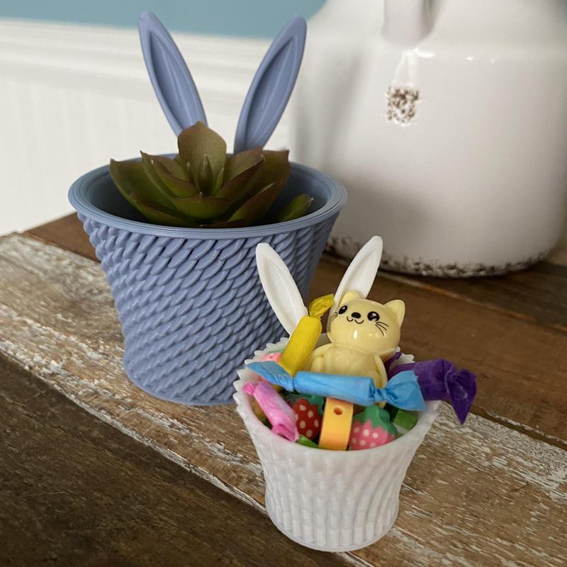 Wicker Bunny Planter Baskets