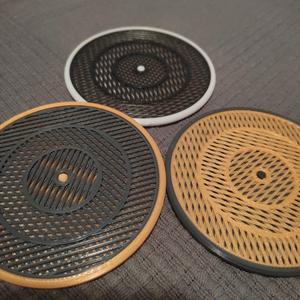 Moving Moiré Pattern Coaster - two inserts