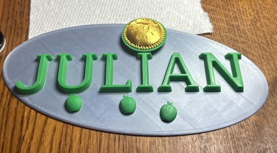 Car / bumper badge - Julian pie - 3-4 color no AMS