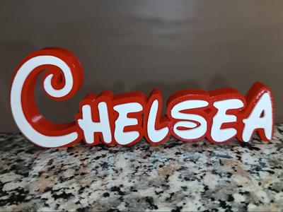 Disney Name Sign Chelsea Kid Room Wall Decor Tag 