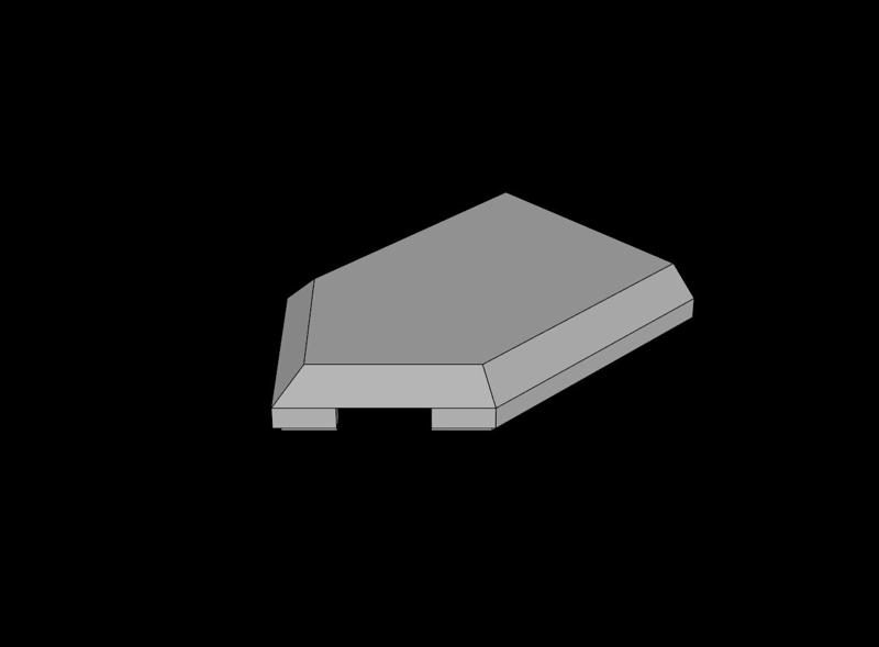Lego Compatible (22385.dat) Tile  3 x  2 with Angled End