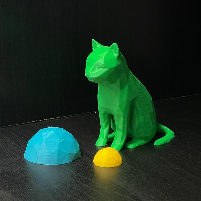 Sitting cat low poly 