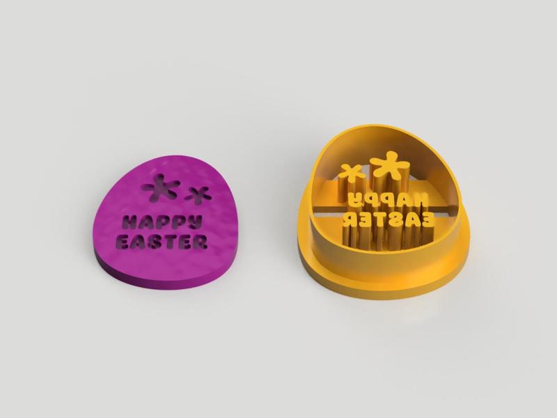 Happy Easter Egg Polymer Earring Clay Cutter