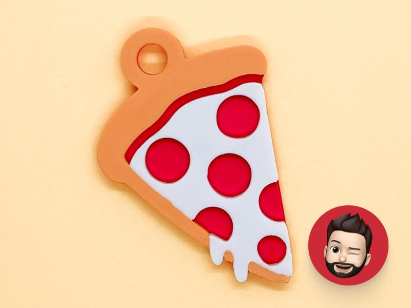 Food pizza slice keychain