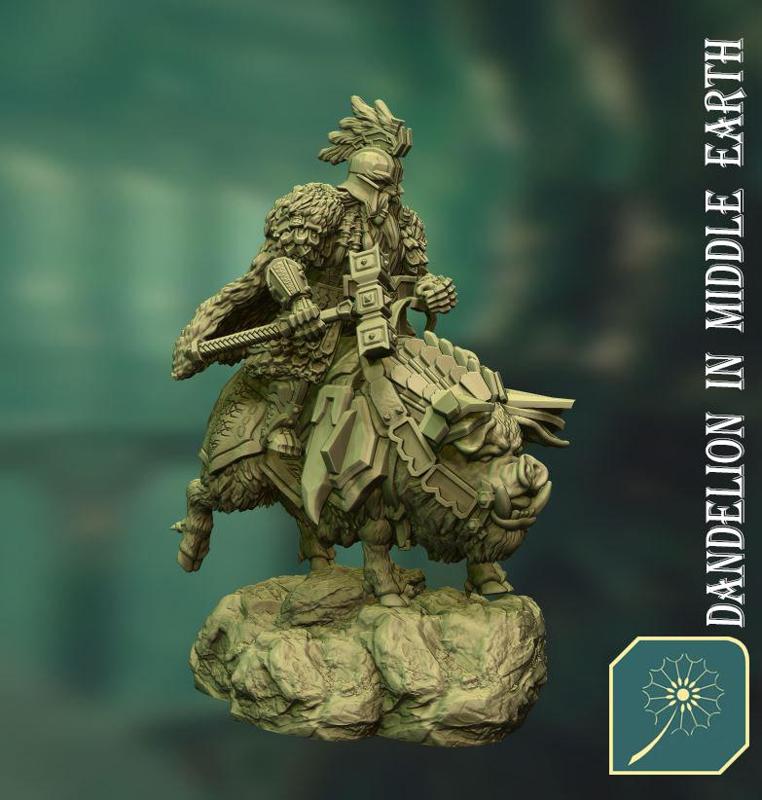 Dwarven King on War Hog (Standing Pose)
