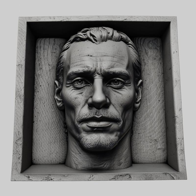 Michael Fassbender head relief actor