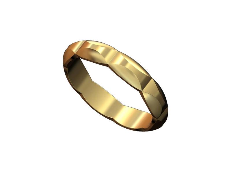 Side chamfred rounded cushion band US sizes 5to10 3D print model