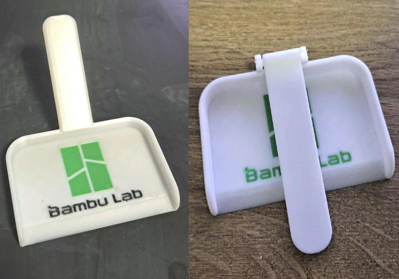 Bambulab fixed or folding shovel for cleaning box