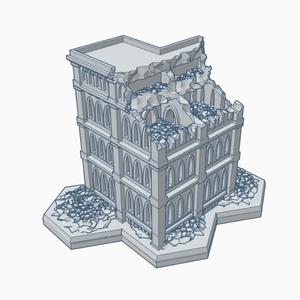 Gothic Ruined Building 11 with Hex Base GRHB011