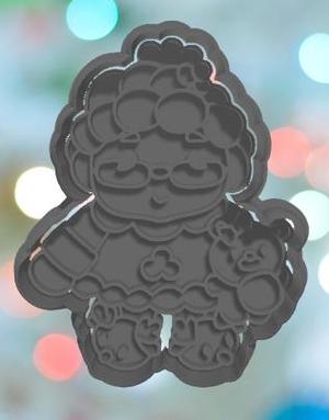 Mrs Clause With Teddy And Slippers Cookie Cutter