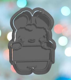 Easter Fluffy Bunny Boy Plaque Cookie Cutter