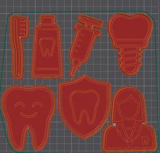 Kit x7 Dentistry Stamps and Cutters