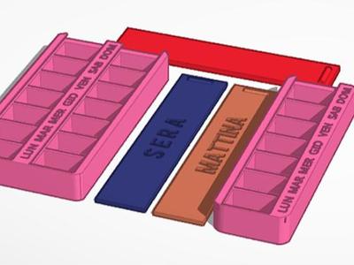 Pill organizer in Italian