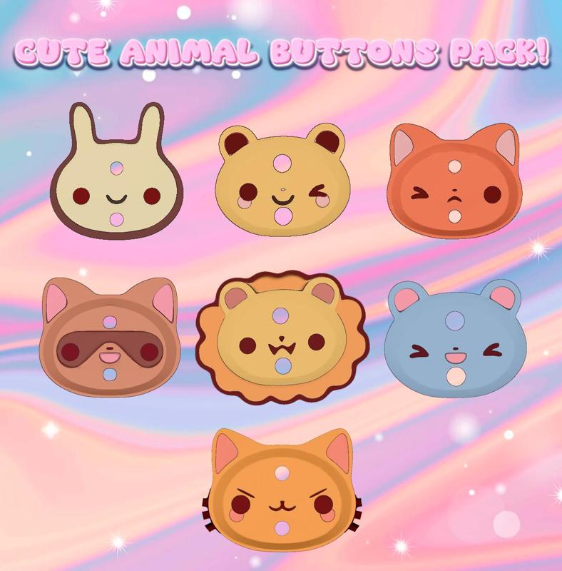 Cute Animal Buttons Pack