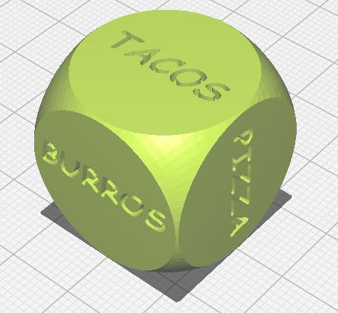 Dado para elegir comida