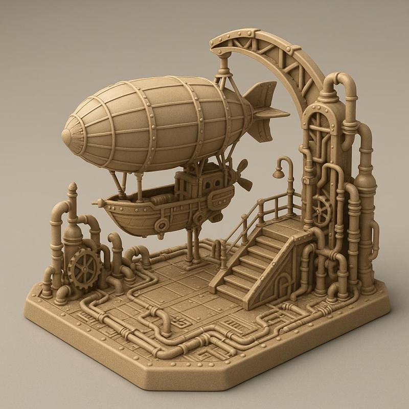 Steampunk Airship Dock Diorama