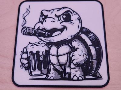 Coaster - Cartoon Turtle Beer