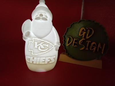 Kansas City Chiefs CHRISTMAS NFL Football Santa Light