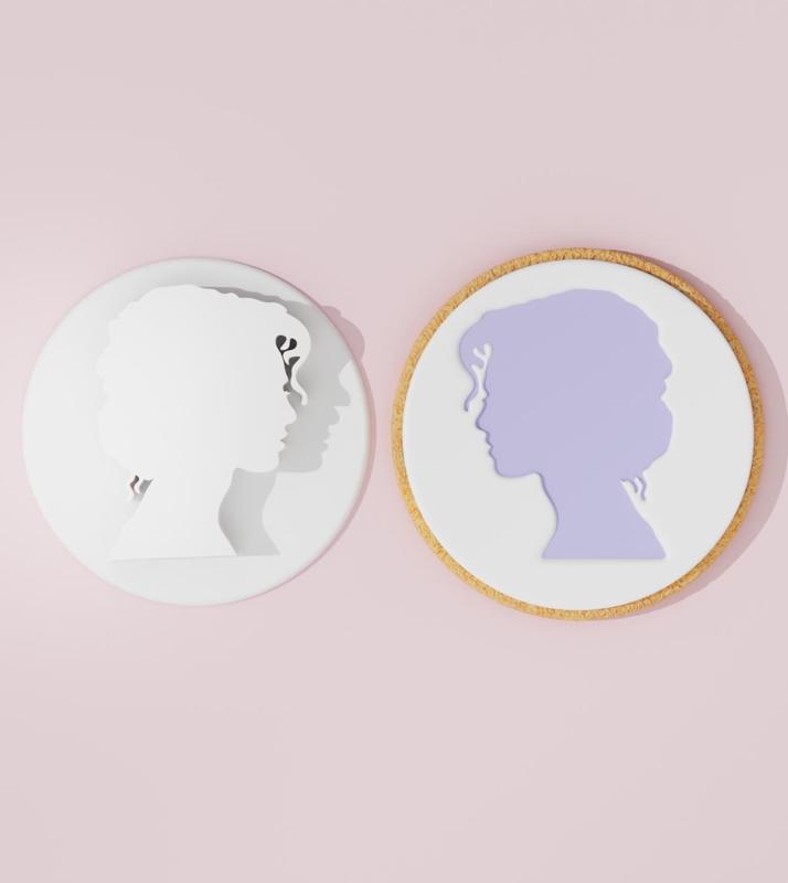 Woman Face Cookie Cutter STAMP ONLY #2